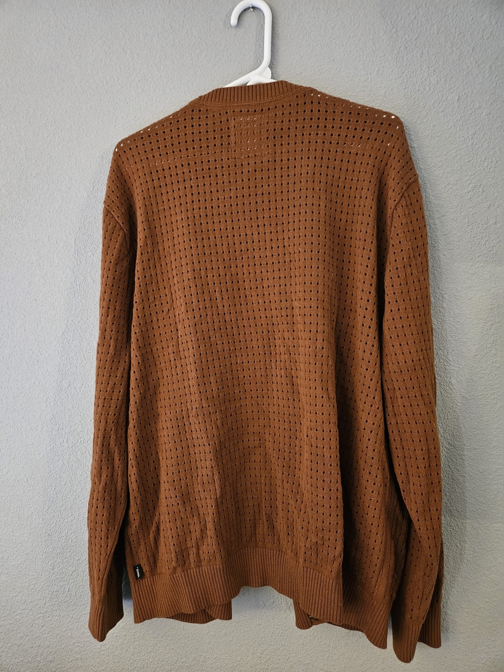 Vans Rust Open-Front Perforated Cardigan - Picture 2 of 3